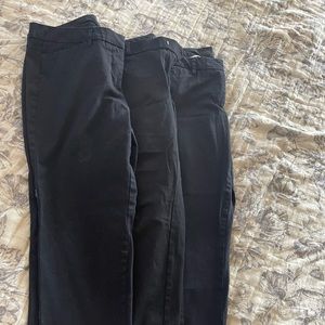 3 black slim ankle pants